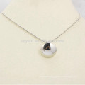 Polished Silver Round Stainless Steel Pendant Chain Necklace Jewelry